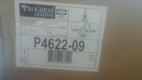 Progress Lighting Bravo Brushed Nickel Chandelier w/ 4 Light 100W-Mega Mart Warehouse-Ultimate Unclaimed Freight Buyer and Seller Specialists