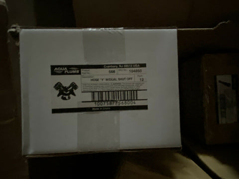 BRAND NEW Aqua Plumb 568 "Y" Metal Hose Adapator W/Dual Shut Off ( 12 PER LOT  )