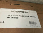 1 NEW HD VALUE ALUMINUM MACHINED 22.5X8.25 WHEEL HDVAW225H SR IN BOX-Mega Mart Warehouse-Ultimate Unclaimed Freight Buyer and Seller Specialists