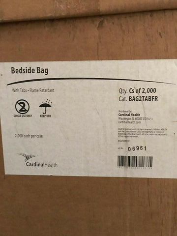 CARDINAL HEALTH BEDSIDE BAG W/ TABS - FLAME RESISTANT (CASE OF 2,000) BAG2TABFR-Mega Mart Warehouse-Ultimate Unclaimed Freight Buyer and Seller Specialists