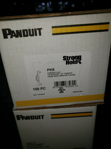 PANDUIT PK8 CONDUIT CLIP TO SUPPORT 1/2" CONDUIT FROM DROP WIRE OF FLANGE 100/CT-Mega Mart Warehouse-Ultimate Unclaimed Freight Buyer and Seller Specialists