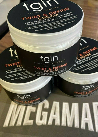 NEW 3 Pack TGIN Twist & Define Cream w/ Coconut Oil  Vitamin E 12 oz Curly Hair