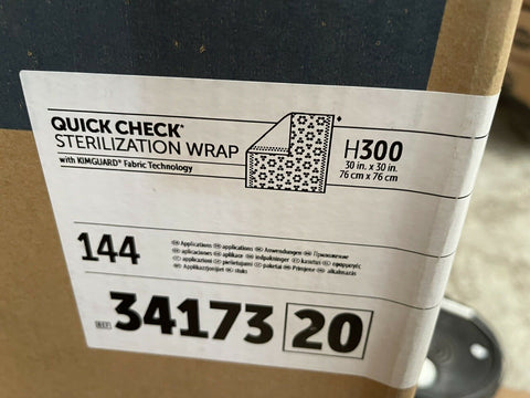 HALYARD QUICK-CHECK STERILIZATION WRAP H300, 34173, CASE OF 144 **SHIPS FREE**