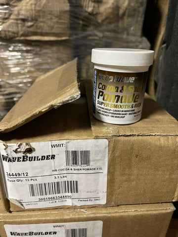 (CASE OF 12) Wave Builder Cocoa & Shea Pomade Super Smooth & Rich 3 oz