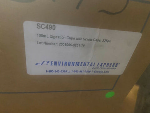 Environmental Express SC490 Digestion Cups, White Screw-Top Caps, PP 100 mL; 22-Mega Mart Warehouse-Ultimate Unclaimed Freight Buyer and Seller Specialists