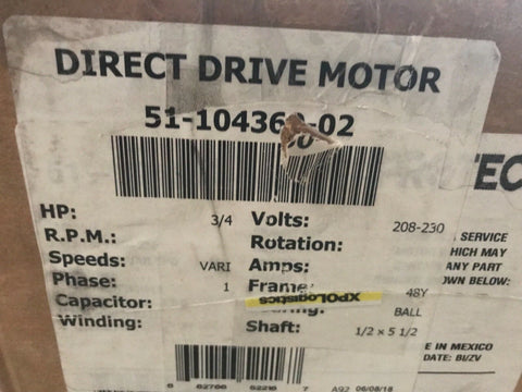 OEM Rheem Ruud WeatherKing X13 Furnace Blower Motor 3/4 HP 51-104360-02-Mega Mart Warehouse-Ultimate Unclaimed Freight Buyer and Seller Specialists