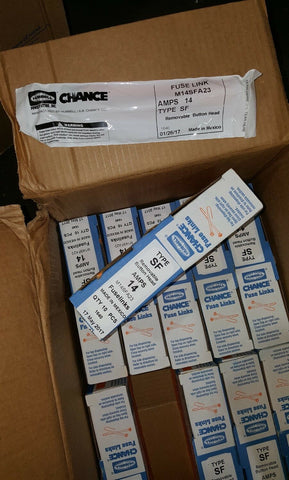 Hubbell Power Chance M14SFA23 23 Inch 14 Amp SF Fuse Link (BOX OF 5)-Mega Mart Warehouse-Ultimate Unclaimed Freight Buyer and Seller Specialists