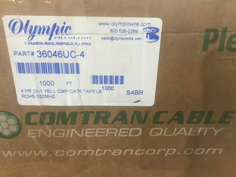 Olympic P/N 36046UC : Category 6, Twisted Pairs, Plenum Cable, Tested to 600 MHZ-Mega Mart Warehouse-Ultimate Unclaimed Freight Buyer and Seller Specialists