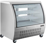 New Xiltek 48"  Stainless Steel Commercial Curved Glass Refrigerated Deli Case