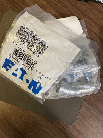 (2) NEW EATON 06Z-486-BG CRIMP HOSE FITTING