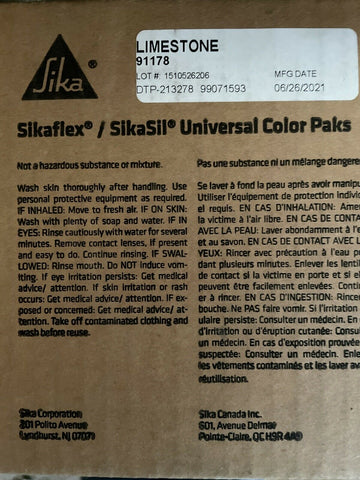 (16) SIKA / SIKASIL UNIVERSAL COLOR PAKS LIMESTONE 91178