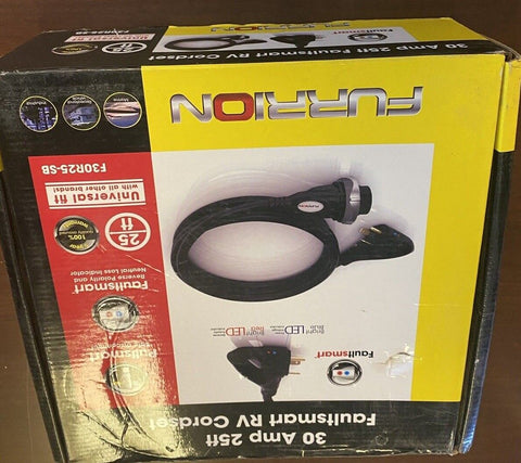 NEW Furrion F30R25-SB-OEM Power Cord and adapter - Black 30 Amp 25' with LED