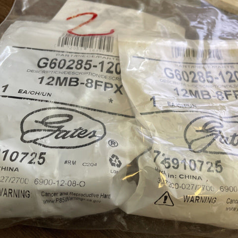 (2)Gates 12MB-8FPX - G60285-1208 Hydraulic Hose Adapter