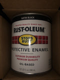 (2- 1 Qt Cans) Rust-Oleum Satin Protective Enamel Stops Rust 7777502 Black-Mega Mart Warehouse-Ultimate Unclaimed Freight Buyer and Seller Specialists