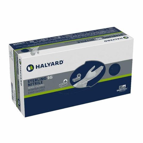 Halyard Sterling Nitrile Exam Gloves, Powder-Free, Non-Latex, Medium, Box of 250