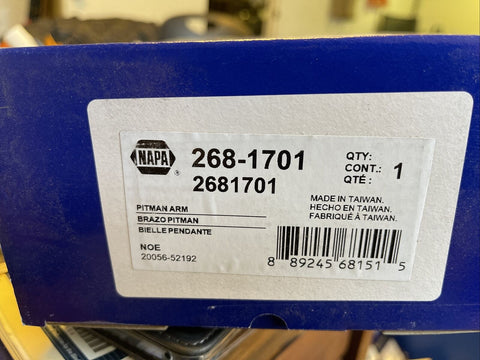 GENUINE NAPA Steering Pitman Arm For Select 11-19 Chevrolet GMC Models 268-1701-Mega Mart Warehouse
