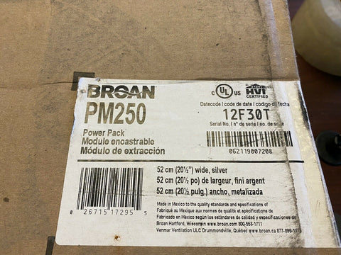 BRAND NEW BROAN Power Module PM250 Silver