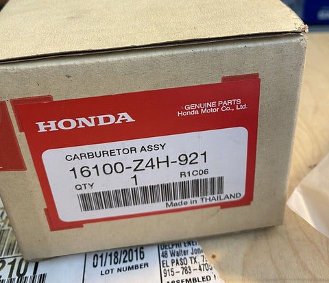BRAND NEW GENUINE Honda 16100-Z4H-921 Carburetor  16100Z4H921