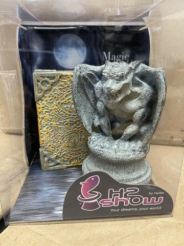 NEW - H2SHOW MAGIC WORLD GARGOYLE + BOOK FISH TANK DECORATION B00151