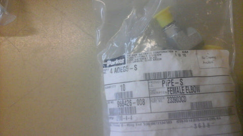 GENUINE Parker AOEG5‑S #4 Male SAE x #4 Female SAE ‑ 90 Deg Elbow 10 PCS-Mega Mart Warehouse-Ultimate Unclaimed Freight Buyer and Seller Specialists