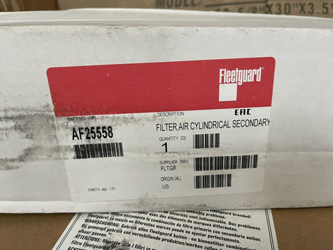 NEW GENUINE FLEETGUARD AF25558 AIR CYLINDER SECONDARY FILTER **FREE SHIPPING**