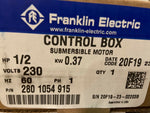 NEW Franklin Electric Control Box 1/2 HP 230 Volt (280 1054 915)-Mega Mart Warehouse-Ultimate Unclaimed Freight Buyer and Seller Specialists