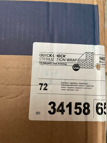 HALYARD QUICK CHECK STERILIZATION WRAP 34158, H400, 36X36 (CASE OF 72)