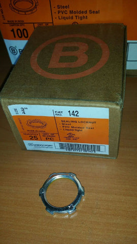 NEW Bridgeport 142 3/4" Steel Sealing Locknut, liquid tight ( 25 pcs)-Mega Mart Warehouse-Ultimate Unclaimed Freight Buyer and Seller Specialists