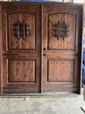 BRAND NEW SOLID WOOD DOUBLE DOOR, ENTRY WAY 82-3/4" T, 5.5" W, 74" L, SHIPS FREE