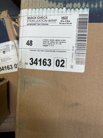 HALYARD H600 Quick Check Sterilization Wrap Dual Layer - One Case of 48 40" x40"