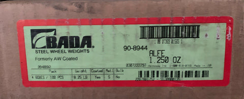 Bada ALFE  AL Clip-On Wheel Weights Steel 1.25 Oz ALFE125 100 Pack