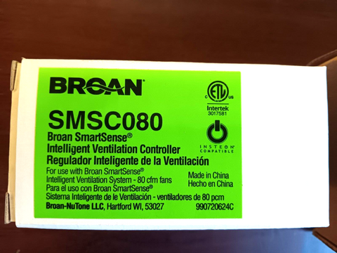 BROAN SMSC080 SMART SENCE VENTILATION CONTROLLER