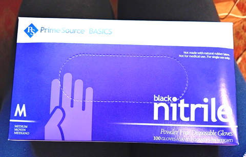 PRIME SOURCE BASICS POWDER FREE BLACK MEDIUM DISPOSABLE GLOVES  (FREE SHIPPING)