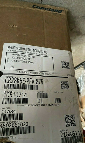 BRAND NEW Copeland CR28K6E-PFV-875 - Reciprocating Compressor