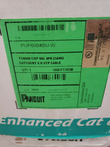 Panduit PUP6004BU-W Copper Cable, Enhanced Cat 6, 4-Pair, 23AWG, 1000 FT / 305M-Mega Mart Warehouse-Ultimate Unclaimed Freight Buyer and Seller Specialists