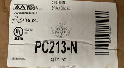 NEW Allied Moulded PC213-N 3.5" Dia. Round Fixture Support Box (50 IN BOX)