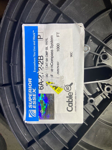 NEW SPOOL Superior Essex Cat6A Plenum Blue Cable 6A-272-2B 1000’-Mega Mart Warehouse-Ultimate Unclaimed Freight Buyer and Seller Specialists