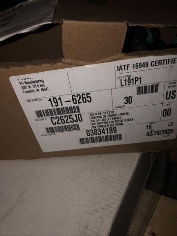 Case Of 30 Genuine CATERPILLAR BOLT-HEX HEA 191-6265 New-Mega Mart Warehouse-Ultimate Unclaimed Freight Buyer and Seller Specialists
