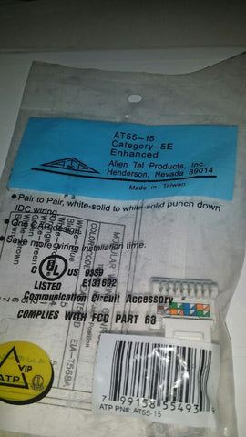 ALLEN TEL (4 jacks) AT55-15, CATEGORY 5E JACK MODULE, WHITE, 1 PORT-Mega Mart Warehouse-Ultimate Unclaimed Freight Buyer and Seller Specialists