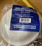 JONES & STEPHENS 5-1/4" WHITE BELL CLEANOUT COVER PLATE (25 PC CASE)-Mega Mart Warehouse