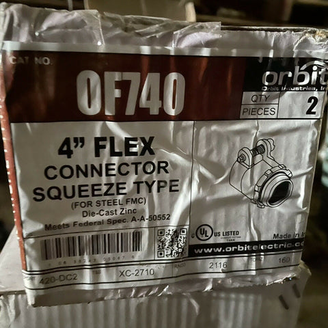 (2) ORBIT OF740-S 4" ZINC FLEX SQUEEZE CONNECTOR