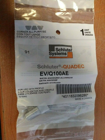 (3) Schluter Quadec In/Out Corner - 3/8" Satin anodized Aluminum EV/Q100AE-Mega Mart Warehouse