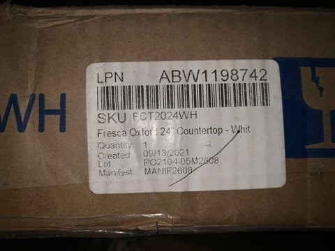 NEW Fresca Oxford 24" Countertop with Undermount Sink, White