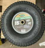 (4 PER ORDER) NEW FARM AND RANCH 15" TIRE PNEUMATIC 300 IB LOAD 3/4" BORE SIZE-Mega Mart Warehouse