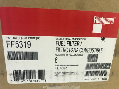 Fleetguard FF5319 Fuel Filter Cummins Caterpillar 1R0749 (PACK OF 6)-Mega Mart Warehouse-Ultimate Unclaimed Freight Buyer and Seller Specialists