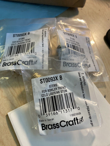 BRAND NEW Brass Craft ST0093X Kohler Cold Stem Unit (LOT  Of 3) by Brass Craft