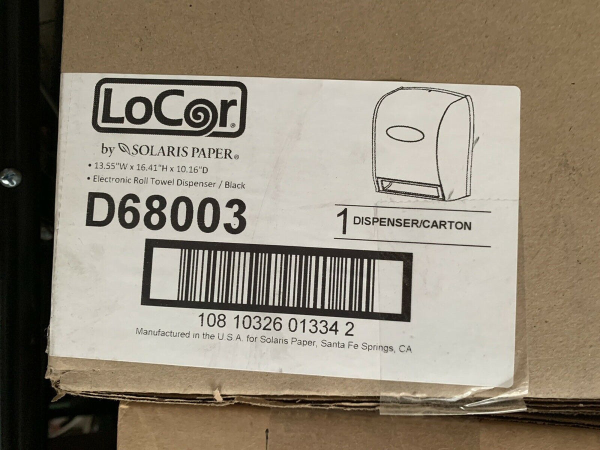 NEW LOCOR BY SOLARIS PAPER ELECTRONIC ROLL TOWEL DISPENSER, BLACK D...