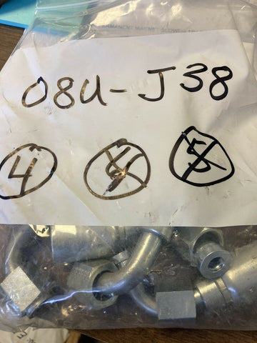 NEW Eaton (LOT OF 4) "Coll-O-Crimp" "U" Series Hose End Fitting 04U-J38 NOS-Mega Mart Warehouse
