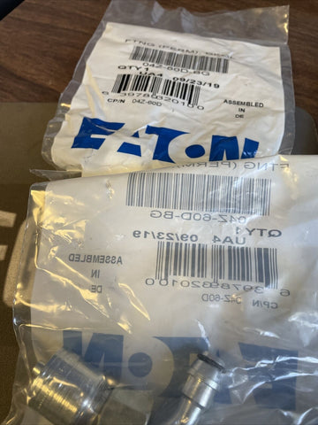 (2) NEW EATON 04Z-60D-BG CRIMP HOSE FITTING