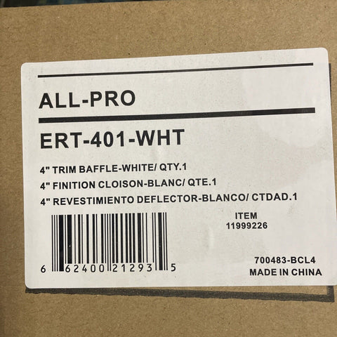 (8) All Pro ERT401 4" Line Voltage Step Baffle Trim